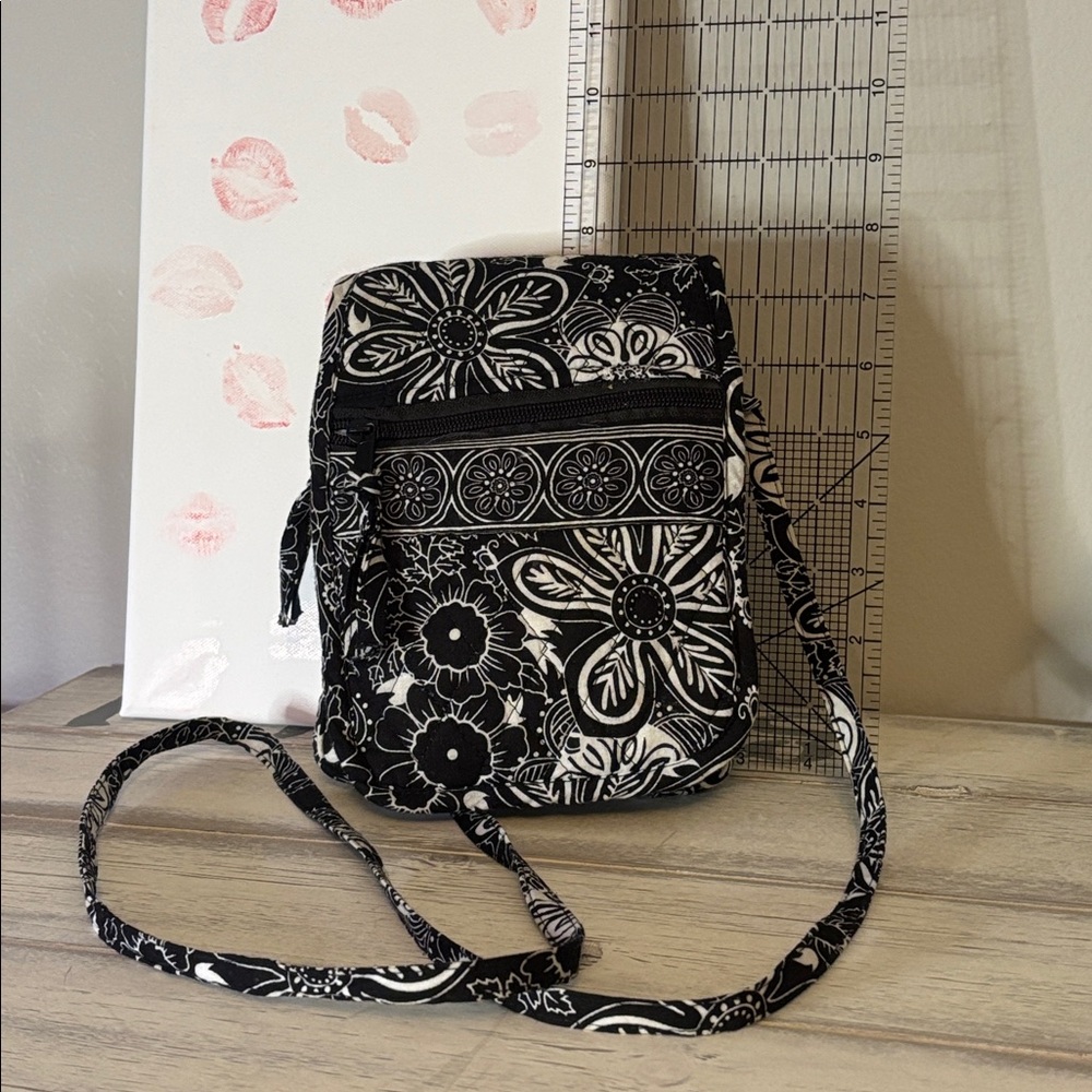 Darcie Floral Crossbody Bag | Black & White Quilted Purse | 2010s Aesthetic